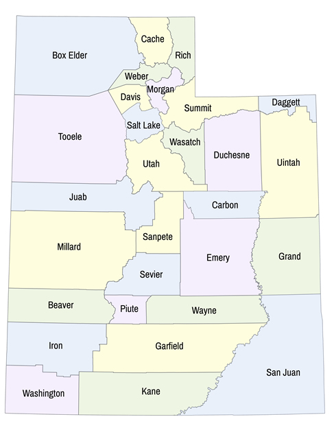 Utah county map